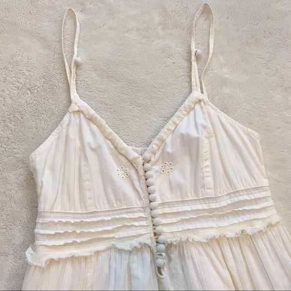 LaRok | white cotton tiered midi sun dress XS - Picture 3 of 8